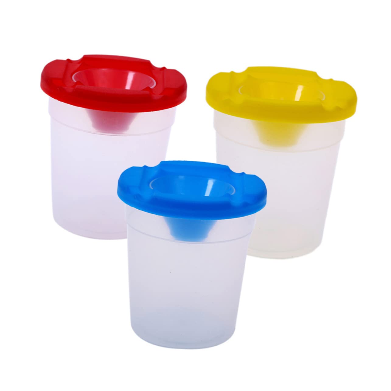 LALAFINA 2sets Spill Proof Boys and Girls Paint Cups for Washable Paint with Lids for Boys and Girls 6pcs*2