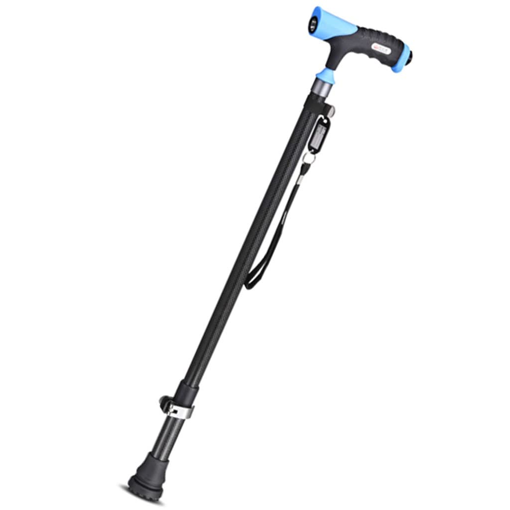 XMING Bastón de Fibra de Carbono for Ancianos con bastón Antideslizante Multifuncional y bastón de Cuatro Patas for Ancianos (Color : Nero)