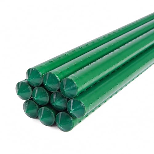 JISADER Tutores para Plantas Trepadoras, Acero Plastificado, Soporte para RAS y, 75-120cm, Verde, 11mm de diámetro, 90cm de Largo