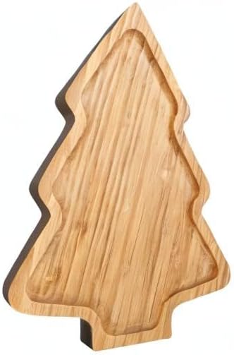 TENDYCOCO Bamboo Christmas Serving Tray Cartoon Dining Plate 11X8 Inch Home Dish Salad Plate for Holiday Dinner Party Sushi Presentation - Image 10