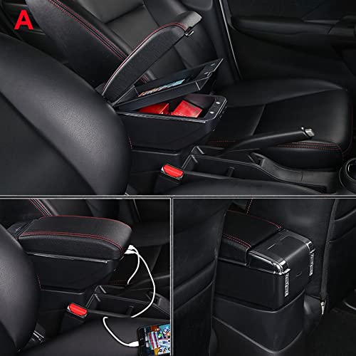 Auto Armsteun Voor Suzuki Voor Swift 2005 2006 2007 2008 2009 2010 2011 2012 2013 2014 2015 2016-2023 Armsteun Box Middenconsole Opbergbox Middenconsole Armsteun(B1 Red line 3 USB