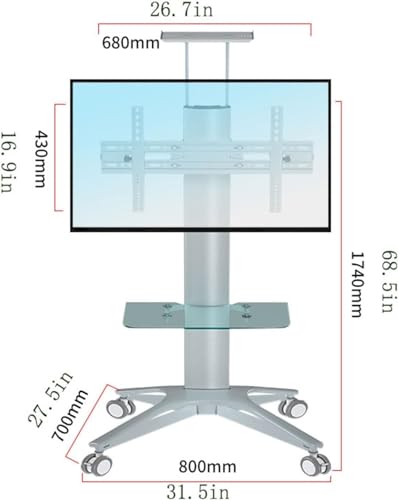 Soporte móvil para TV, carrito con ruedas para TV 32-70 pulg miniatura 2