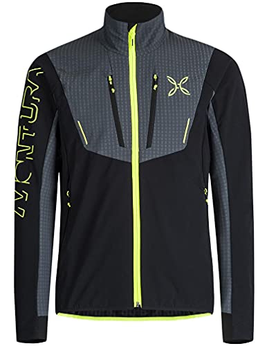 Trekking MONTURA Ski Style Jacket Uomo MJAK04X 9070F Colore Nero Giallo Fluo Giacca Pile Ideale attività Outdoor Come Trekking Alpinismo Sci Alpinismo M