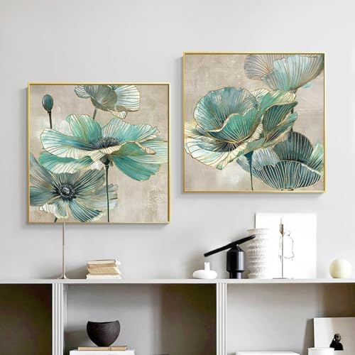 Affiche sur toile fleur abstraite pour salon moderne et décoration murale chic