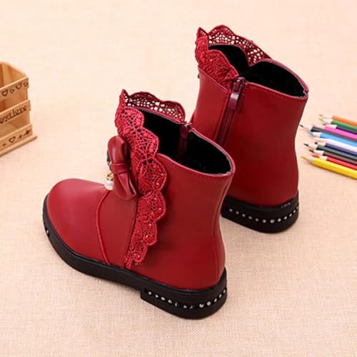 Girls' Boots Warm Winter Leather Short Boots Plush Princess Boots for Toddler/Little Kid/Big Kid3