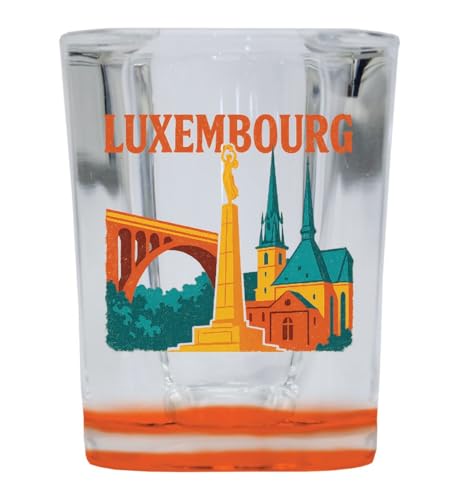 Vaso para shots cuadrado base naranja 2 oz