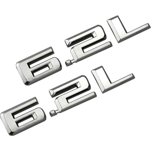 Emblemas 3D de 6,2 L con acabado cromado premium para Silverado 1500 y 2500HD