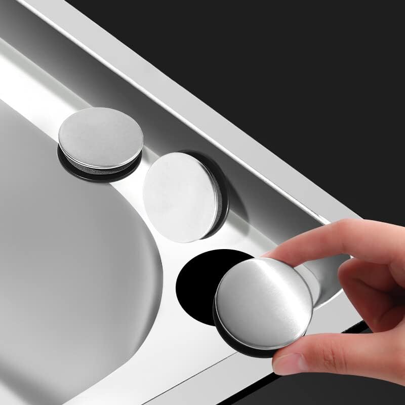 2 Pcs Sink Hole Cover Kitchen Sink Tap Hole Plate Stopper Cover Bathroom Faucet Hole Cover Stainless Steel Sink Overflow Covers Sink Accessories (45mm) - Image 3