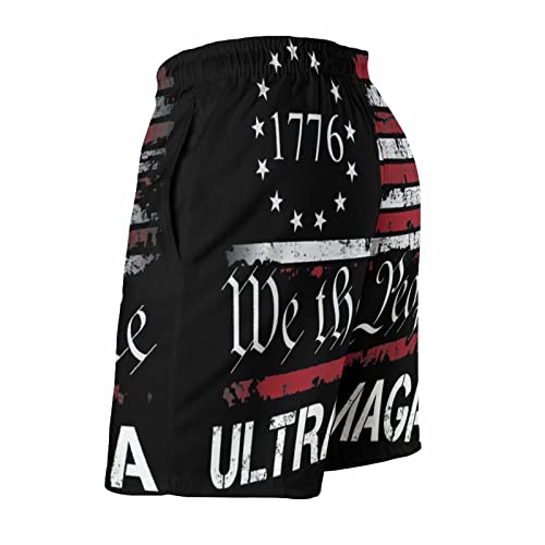 Trump Board Shorts Ultra MAGA - We The People Proud Republican USA Flag Swim Trunks Lightweight and Quick-Drying Beach Shorts M4