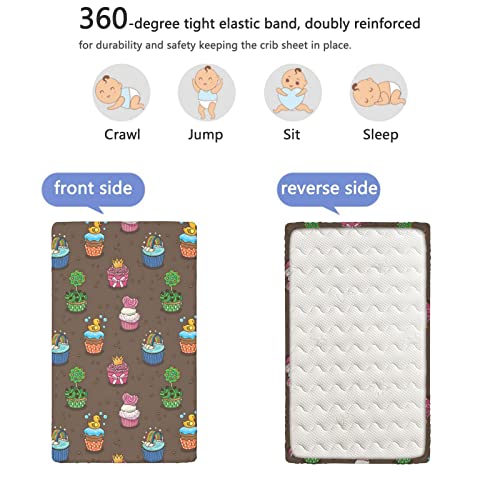 Nursery Themed Fitted Crib Sheet,Standard Crib Mattress Fitted Sheet Toddler Bed Mattress Sheets-Baby Crib Sheets For Girl Or Boy,28“ X52“,Multicolor #TOP4