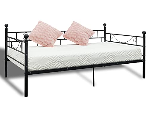 Bonnlo Metal Daybed Frame, Twin Bed Frame No Box Spring Needed, Black