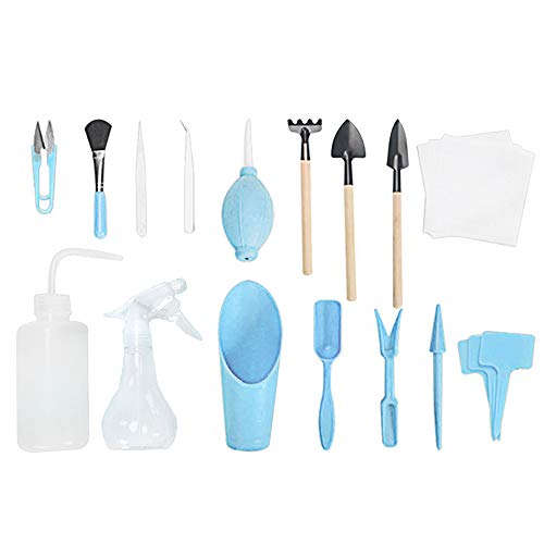 16PCS Garden Tools Set, Succulent Transplanting Miniature Heavy Duty, Mini Hand Gardening Backyard Tools Kit for Courtyard Indoor Outdoor Climbing Plantsï¼ŒBeach Sand Toy, for Kids
