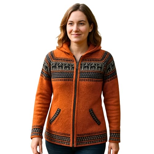 Gamboa Genuine Alpaca Cardigan Sweater for Women Winter Autumn Sweaters Lightweight