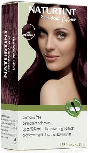 Naturtint Light Mahogany Root Retouch Crème Permanent Hair Color - Ammonia Free, Conceal Grays, No Artificial Scent, 1.52 Fl Oz