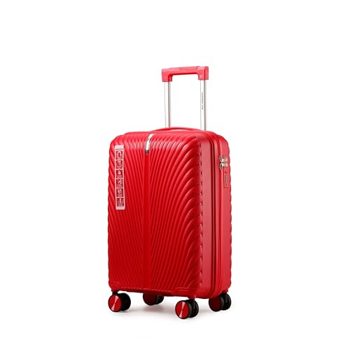 ALLABARD Mala de Bordo 10kg Padrão ANAC em PP Rígido Anti Arranhão com Ziper Duplo Antifurto Cadeado com Senha e Rodinhas Duplas 360 Dakar 20 (Vermelho)