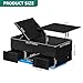 YITAHOME LED Lift Top Coffee Tables with Power Outlets Charging Station for Living Room, Modern Coffee Table with Storage 2 Drawers and Open Shelfs Rectangular Small Coffee Table Decor, Glossy Black