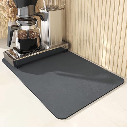 Acidea 水切り 大判40*60cm 珪藻土 速乾吸水マット 食器乾燥マット 丸めて収納 滑り止め スポンジワイプ 洗える 抗真菌 消臭 速乾性 耐油性 お手入れ簡単、コーヒーポットアクセサリー