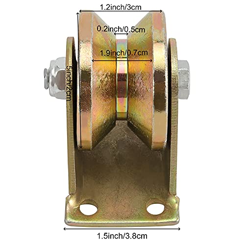 Hakzeon 12 Pcs 2 Inch V Groove Wheel, V Type Casters With Bracket, Heavy Duty 1045 Steel Robust Pressure Bearing Roller Gate Wheels V Track For Sliding Gate Doors Track Rail Pulley #TOP1