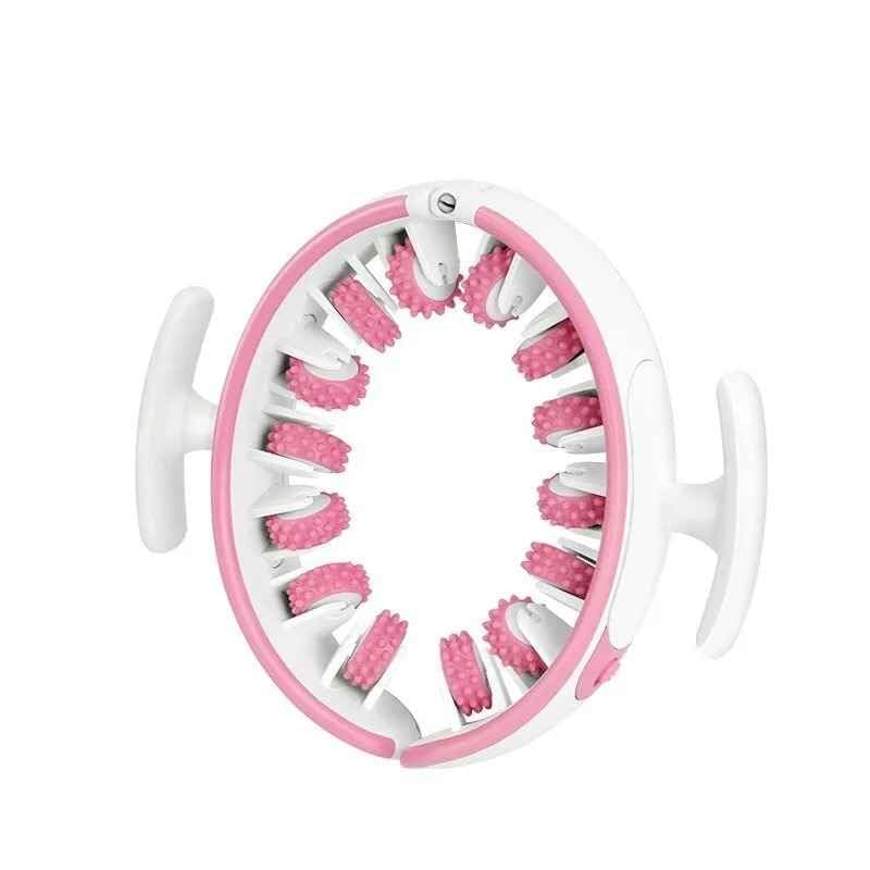 Juflix Massage Roller for Cellulite, Removable Massage Rollers for Multiple Body Parts, Multifunctional Circular Massager with 11 Rubber Rollers, Freely Adjustable Width Wrap Massage