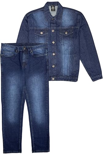 Men's Jean Suit Standard Jacket with Slim Fit Jeans