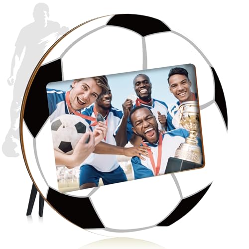 clothmile Soccer Picture Frame 4x6 Sport Themed Wooden Photo Frame Soccer Balls Photo Frame Horizontally Vertically Used for Wall Decor Hanging or Tabletop Display