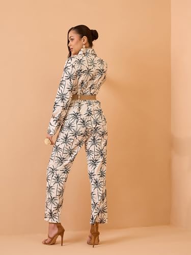 Image of Pink Paprika by SASSAFRAS Women's Tropical Belted Shirt With Straight Pants