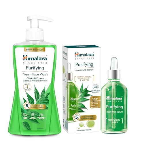 Image of Himalaya Purifying Neem Face Wash For men and women|400 ml and Neem Face Serum, Reduce Acne & Pimple Marks | 30ml