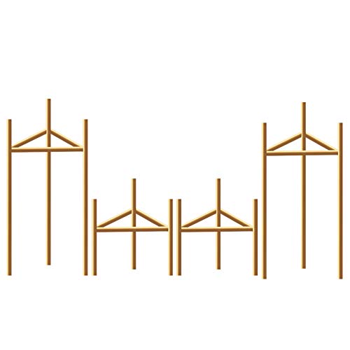 Jiyimi Gold Pillar Candle Holders Set of 4 Metal Iron 35 Diameter Fireplace Candelabras Candlestick Centerpieces Straight Triangle Stands Ideal for LED Candles Table Floor