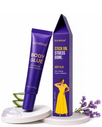 Korebae Body Glue | Skin-Friendly, Sweat & Water Resistant Fashion Body Glue for Clothes | Strong Hold, Invisible Finish, Residue-Free | Made for Indian Skin | Alternative to Fashion Tape | 15 ml)