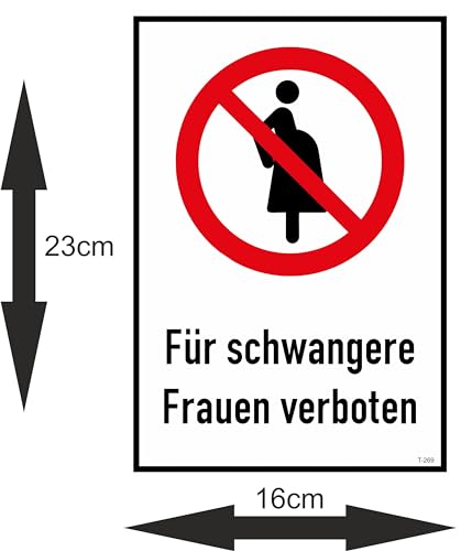 Daged Für schwangere Frauen verboten Aufkleber 23x16 cm Hinweiszeichen Sticker T-269
