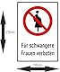 Daged Für schwangere Frauen verboten Aufkleber 23x16 cm Hinweiszeichen Sticker T-269
