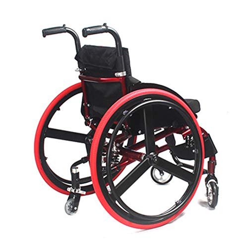 Sports Leisure Wheelchair, Adult Handicapped Leisure Big Wheels All Terrain Lightweight Folding Portable Sport Manual Wheelchair For Disabled #TOP2
