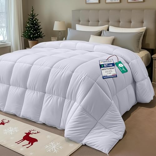 Utopia Bedding Invernale Piumone - Piumino singolo - Piumino letto Singolo, Trapunta Singolo, 100% Microfibra in Fibra Cava (Bianco, 135 x 200 cm - 350 GSM)