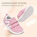 STQ KIDS Toddler Girl Shoes Wide Toe Box Barefoot Shoes Fashion Baby Sneakers Lightweight Zero Drop First Walking Tennis Running Shoe Preschool Daycare Water Pink Infant Size 4