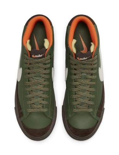 Image of Nike Men's Blazer Mid '77 VNTG We Reptile Basketball Shoes, Army Olive Summit White, 10.5