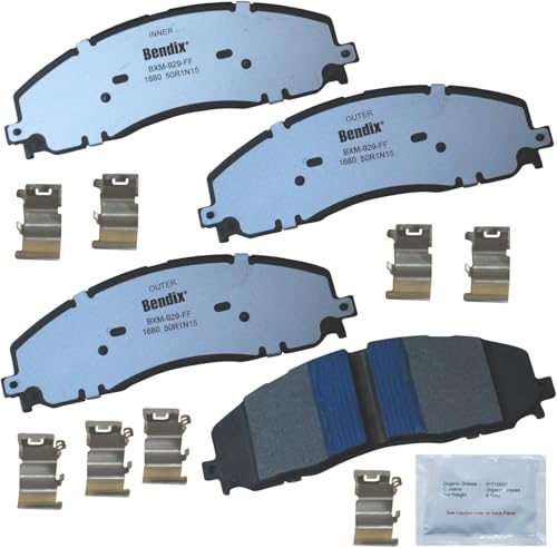 Image of Bendix Fleet Metlok MKD1680FM Semi-Metallic Front Brake Pads for Ford F-250 Super Duty 2022-2013, F-250 Super Duty 2024, F-350 2016-2013, F-350 Super Duty 2022-2013, F-450 Super Duty 2015-2013