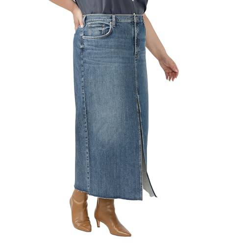 Silver Jeans Co. Women's Plus Size Front-Slit Maxi Jean Skirt2