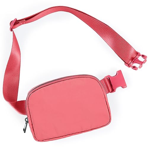 Image of ODODOS Unisex Mini Belt Bag with Adjustable Strap Small Fanny Pack for Workout Running Traveling Hiking, Raspberry