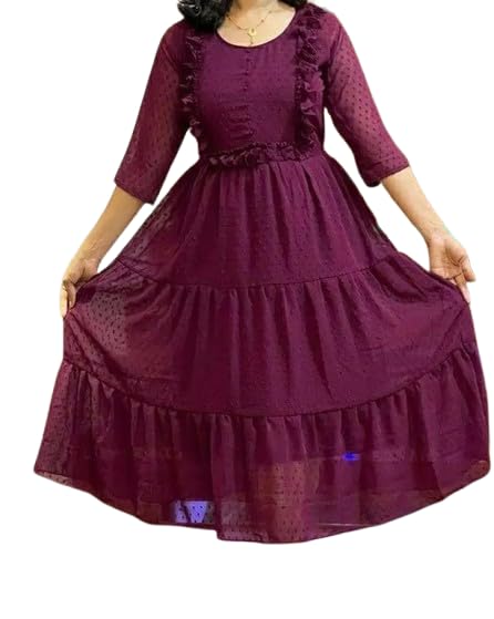 Stylish Fancy Georgette with Lining Gown for Women (P-7189823-M) Purple-picture-15