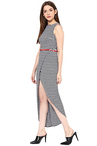 Image of Miss Chase Women's Multicolor Striped High Low Maxi Dresses