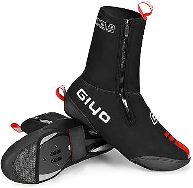 Silicone Waterproof Shoes Covers Cycling Overshoes, Road Cycling Shoes,Road Bike Overshoes,Bike Bicycle Shoe Covers Overshoes,Cold-Proof Waterproof Thermal Lining Warmer Road Cycling Overshoes Booties
