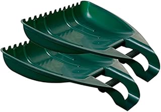 MUSAN Heavy Duty Leaf Grabber Set Of 2 - Forest Green Lightweight Hand Claws Leaves & Dirt Collector - Outdoor Plastic Garden Cleaning Scoop Tool - Easy To Use Waste, Rubbish & Debris Remover Rake