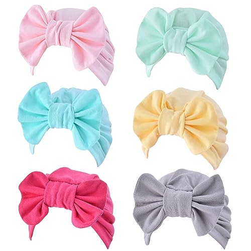 Baby Turban Hat for Girl Boy 0-3 Years Old Infant Bow Head Wrap Soft Knotting Cap for Toddler Kids Babies