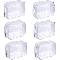 Neceser Transparente Viaje Avion,Bolsa Liquidos Avion,6 Piezas Bolso Transparente,19x14cm Neceser Viaje Avion,Bolsa Transparente Multifunción con Cremallera