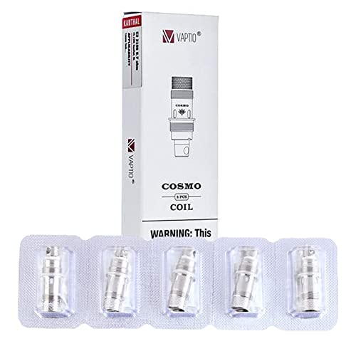 5PCS VAPTIO Cosmo 1.6ohm Kit de résistance de bobine Cosmo, Tyro, Tyro Nano, Cosmo Plus évaporateurs sans nicotine (CosmoC1Coil) Cover