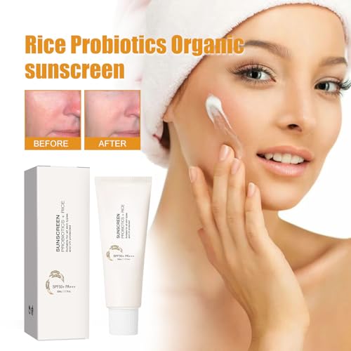 Protector Solar Facial SPF 50+ para Pieles Sensibles - Crema con Extracto de Arroz y Probióticos | 50 ml | Textura Ligera, Hidratante y No Grasa | Resistente al Agua - imagen 6