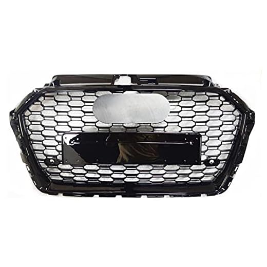 DFGSDRDY Para RS3 Style Front Sport Hex Mesh Hoodcomb Hood Grill Gloss Black, para Audi A3 / S3 8V 2017~2019 Accesorios para automóviles