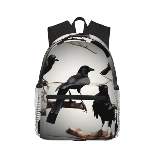 Sac à dos ordinateur 15.7" EdWal noir au design corbeau graphique unique