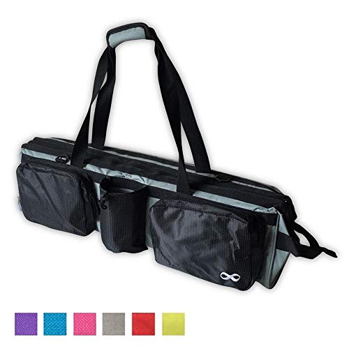 YogaAddict Yoga Mat Tote Bag Supreme with Pocket & Zipper, 30" Long, Extra