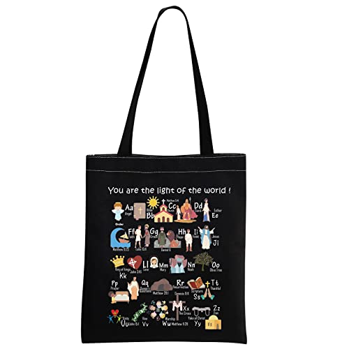 MNIGIU Bible Alphabet Tote Bag - Christian Teacher & Pastor's Wife Gift
